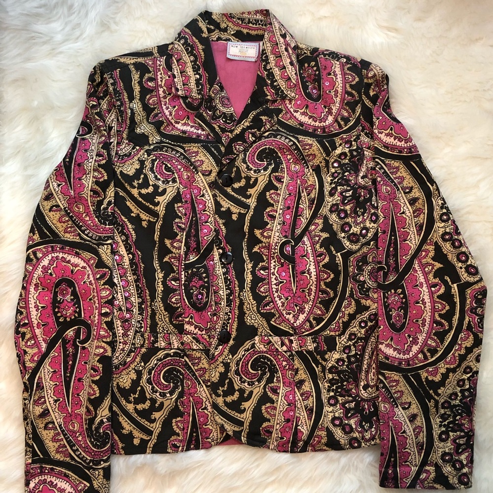 New Identity Embellished Paisley Blazer